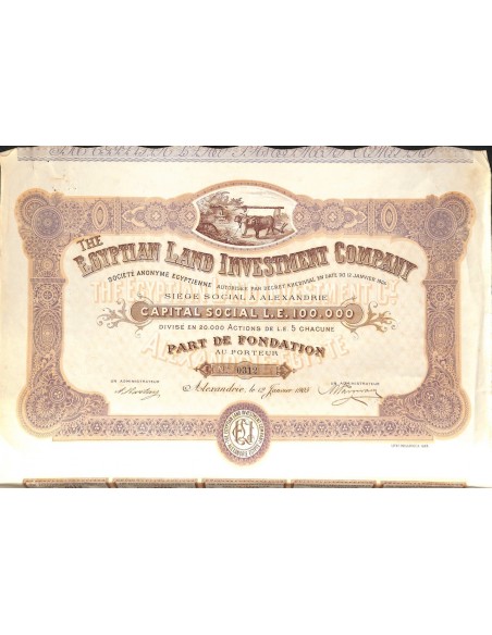 THE EGYPTIAN LAND INVESTMENT COMPANY 1 AZIONE 1905