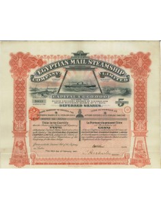 EGYPTIAN MAIL STEAMSHIP COMP. LTD 5 AZIONI 1907