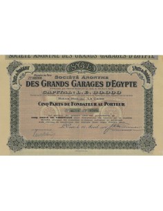 SOC. ANON. DES GRANDS GARAGES D'EGYPTE - 5 AZIONI 1906