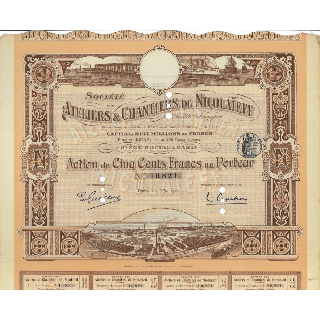 SOC. ATELIERS AND CHANTIERS DE NICOLAIEFF - AZIONE 1911