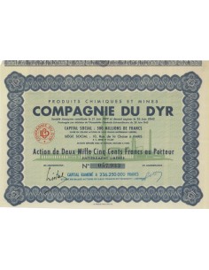 PRODUITS CHIMIQUES ET MINES CIMP. DU DYR - 1 AZIONE 1943