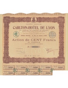 SOC. ANON. CARLTON HOTEL DE LYON - 1 AZIONE 1931