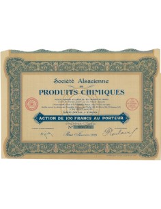 SOC. ALSACIENNE DE PRODUITS CHIMIQUES - 1 AZIONE - 1929