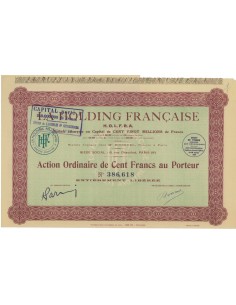 LA HOLDING FRANCAISE H.O.L.F.R.A. - 1 AZIONE - 1928