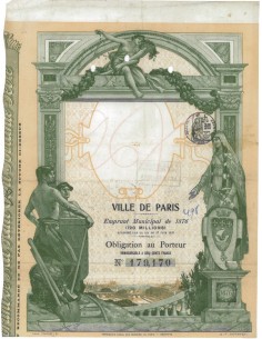 VILLE DE PARIS - 1 OBBLIGAZIONE - 1876