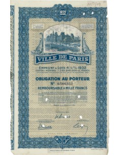 VILLE DE PARIS - 1 OBBLIGAZIONE - 1932