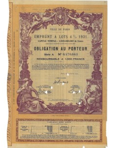 VILLE DE PARIS - 1 OBBLIGAZIONE - 1931