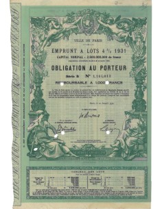 VILLE DE PARIS - 1 OBBLIGAZIONE - 1932