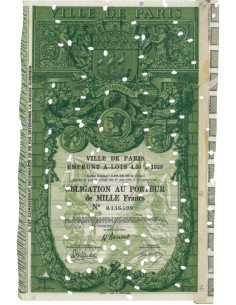 VILLE DE PARIS - 1 OBBLIGAZIONE 1929