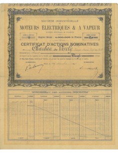 SOC. IND. DE METOURS ELECTRIQUES A VAPEUR - AZIONI - 1896