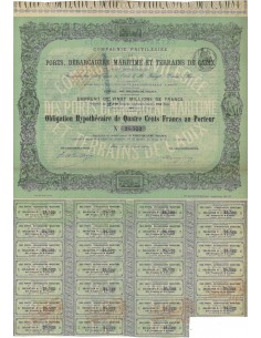 COMP. PRIVILEGIEE DES PORTS DEBARCADERE MARITIME - 1 OBBLIG. 1869