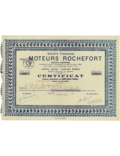 SOC. FRANCAISE DES MOTEURS ROCHEFORT - 40 AZIONI - 1927