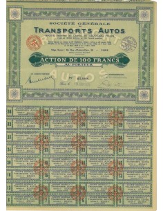 SOC.GEN. TRANSPORTS AUTOS - 1 AZIONE - 1929