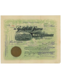 THE GOLDFIELD SIERRA MINING COMPANY - 500 AZIONI - 1905