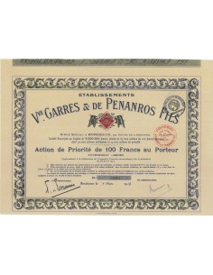 ETABLIS. V.VVE GARRES E DE PENANROS FILS - 1 AZIONE 1927