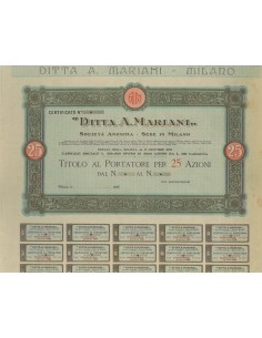 DITTA A. MARIANI - 25 AZIONI - 1926