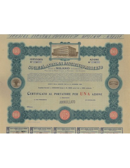 SOC. ANON. PASTIFICIO MODERNO - 1 AZIONE - 1920