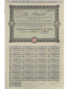 LA STRADA - SOC. ANON. PER LA COSTRUZIONE E MAN. STRADE - 10 AZIONI 1926