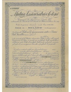 MUTUA ASSICURATRICE COTONI - POLIZZA - 1917