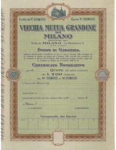 VECCHIA MUTUA GRANDINE - QUOTE - 1929