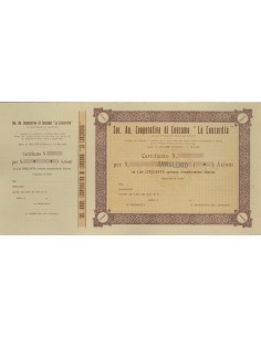 SOC. AN. COOP. DI CONSUMO LA CONCORDIA - AZIONI - 1924