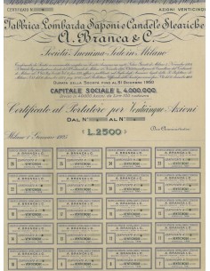 FABBRICA LOMBARDA SAPONI E CANDELE STEARICHE - 25 AZIONI - 1925