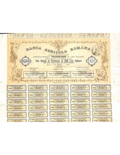 BANCA AGRICOLA ROMANA UNA AZIONE ROMA 1871