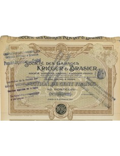 SOC. DES GARAGES KRIEGER E BRASIER 1 AZIONE - 1905