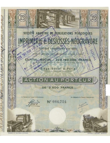 S.A. DE PUB. PERIODIQUES IMP. E DESFOSSES NEOGRAVAURE 2500 FRC