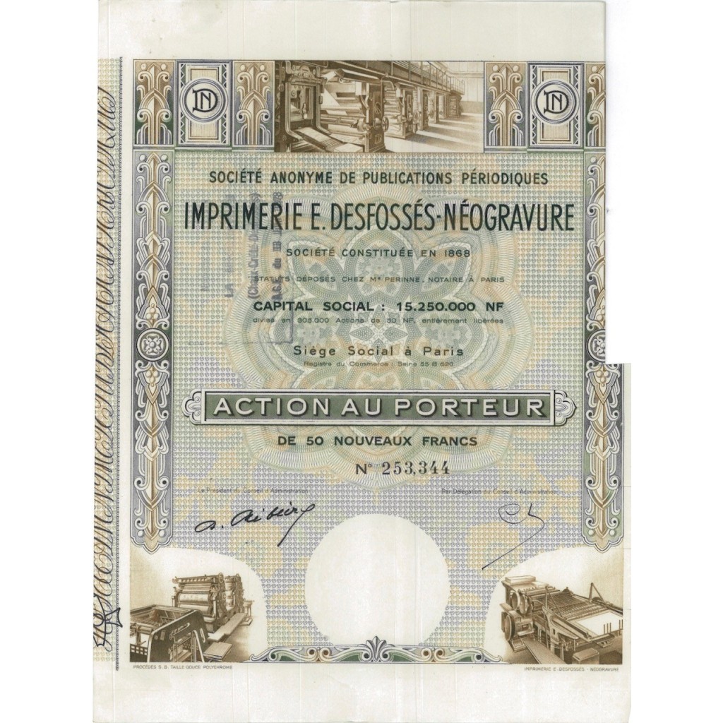 S.A. DE PUB. PERIODIQUES IMP. E DESFOSSES NEOGRAVAURE 50 FRC