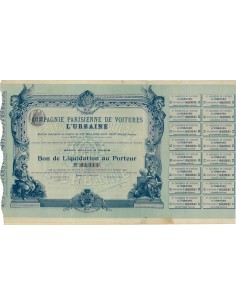COMP. PARISIENNE DE VOUTURES L'URBAINE - BUONO DI LIQUIDAZIONE