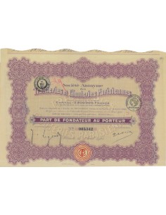 SOC. AN. TREFILERIES ET CLOUTERIES PARISIENNES 1 AZIONE 1921