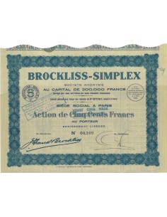 BROCKLISS-SIMPLEX - 1 AZIONE 1935