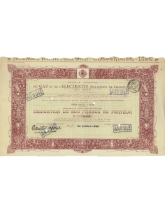 SOC.ANO. DU GAZ ET DE L'ELETRICITE' DE NICE - 1 OBBLIG. 1923