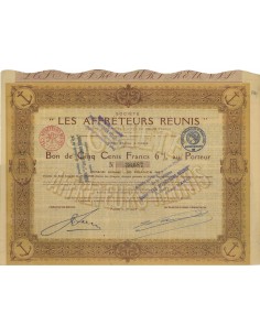 SOC. LES AFFRETEURS REUNIS - BUONO DI 500 FRANCHI - 1919