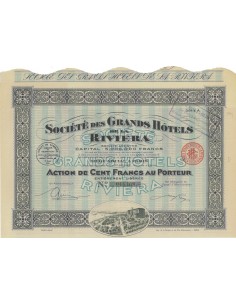 SOC. DES GRANDS HOTELS DE LA RIVIERA - 1 AZIONE - 1928