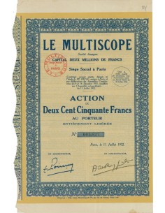 LE MULTISCOPE - 1 AZIONE DA 250 FRANCHI - 1932
