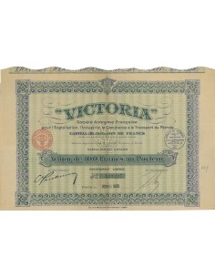 VICTORIA - 1 AZIONE DI 100 FRANCHI - 1928