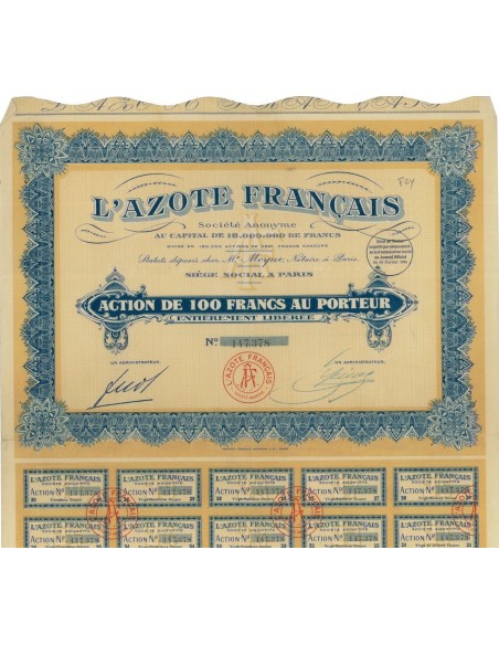 L'AZOTE FRANCAIS - 1 AZIONE - 1926