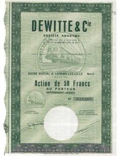 DEWITE E CIE - 1 AZIONE DA 50 FRANCHI - 1964