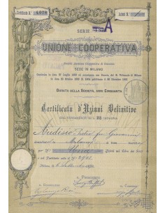 UNIONE COOPERATIVA MILANO - UNA AZIONE SERIE A 1890