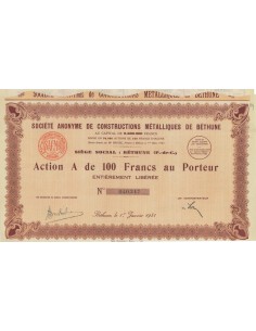 SOC.AN. DE CONSTRUCTIONS METALLIQUES DE BETHUNE - 1 AZIONE 1931