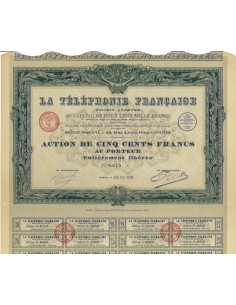 LA TELEPHONE FRANCAISE - 1 AZIONE - 1928