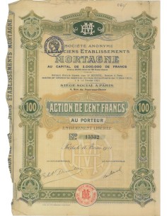 SOC.AN. DES ANCIENTS ETABLISSEMENTS MORTAGNE - 1 AZIONE 1921