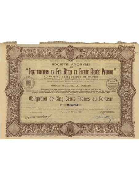 SOC. AN. CONSTRUCTIONS EN FER-BETON ET PIERRE ARMEE PAUCHOT