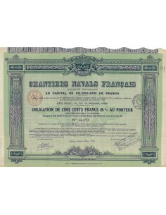 CHANTIERS NAVALS FRANCAIS - 1 OBBLIGAZIONE - 1919