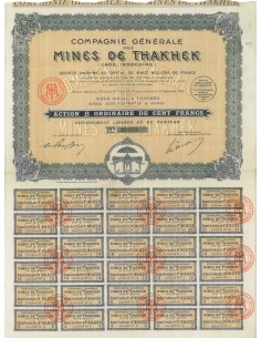 COMP. GEN. MINES DE THAKHEK - 1 AZIONE - 1928