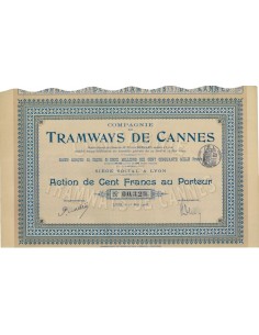 COMP. DES TRAMWAYS DE CANNES - 1 AZIONE - 1908