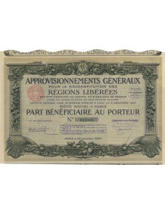 APPROV. GENERAUX REC. REGIONS LIBEREES - 1 AZIONE - 1920