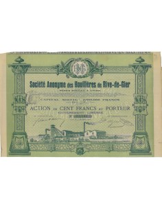 SOC. ANON. DES HOUILLERES DE RIVE-DE-GIER - 1 AZIONE 1904
